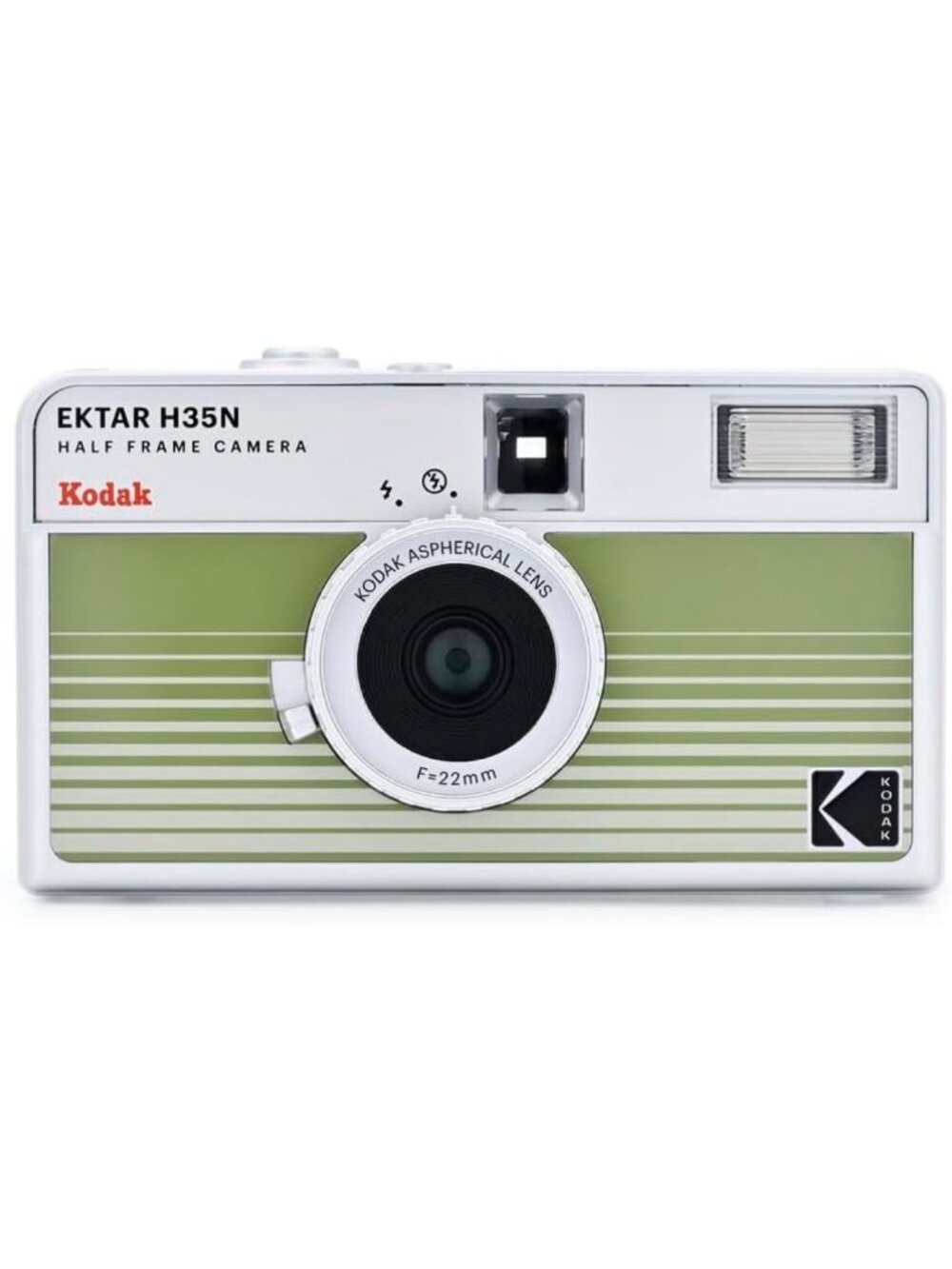 Reusable Half Frame Film Camera - 35mm, Focus-Free, Built-in Star Filter, Green